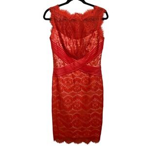 Tadashi‎ Shoji Chantilly Lace Sheath Dress Knee Length Cocktail Party Size 6